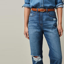 Load image into Gallery viewer, Ripped Dark Blue Loose Fit Jeans - Allsport
