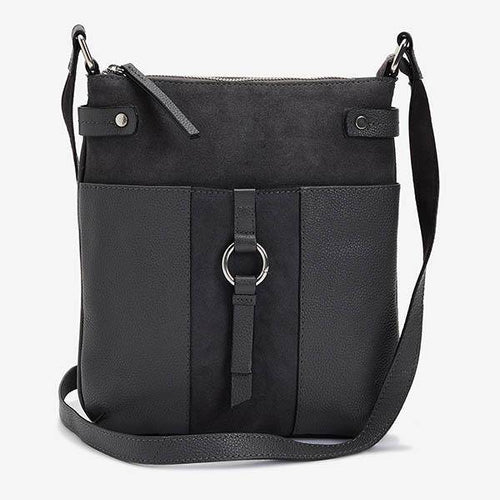 Black Leather Messenger Bag - Allsport
