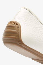 Load image into Gallery viewer, WHITE BUCKLE SQUARE TOE BALLERINAS - Allsport
