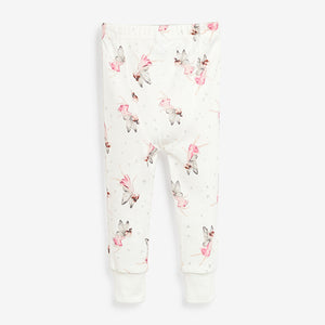 Pink/Cream 3 Pack Fairy Appliqué Snuggle Pyjamas (9mths-8yrs) - Allsport