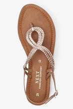 Load image into Gallery viewer, Rose Gold Forever Comfort Double Plait Toe Thong Sandals - Allsport
