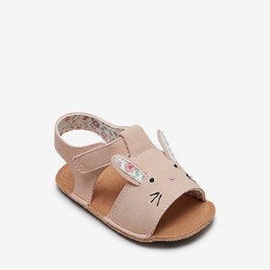 Pink Bunny Pram Sandals (0-18mths) - Allsport