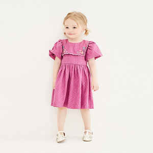 Lilac Embroidered Bib Collar Dress (3mths-6yrs) - Allsport