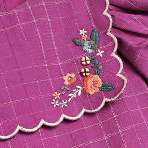 Lilac Embroidered Bib Collar Dress (3mths-6yrs) - Allsport