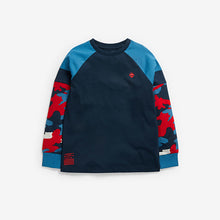 Load image into Gallery viewer, 3 Pack Blue / Red Camo Skull Long Sleeve Tops (3-12yrs) - Allsport

