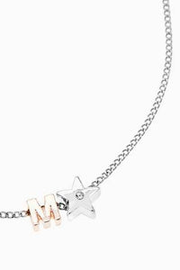 Silver/Rose Gold Tone Initial Star Necklace - Allsport