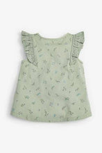 Load image into Gallery viewer, Mint Floreal Broderie Frill GOTS Organic Vest - Allsport
