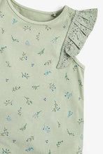 Load image into Gallery viewer, Mint Floreal Broderie Frill GOTS Organic Vest - Allsport
