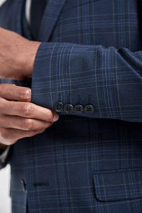 BRIGHT BLUE CHECK SUIT JACKET - Allsport