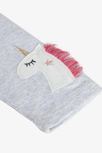 Grey Unicorn Embroidered Leggings - Allsport