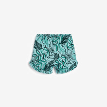 Load image into Gallery viewer, Teal Blue 5 Pack Tropical Print Shorts (3mths-6yrs) - Allsport
