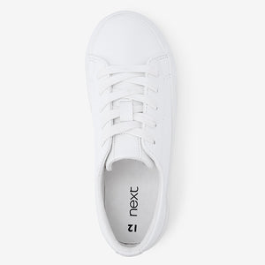 White Lace-Up Shoes (Older Girls) - Allsport