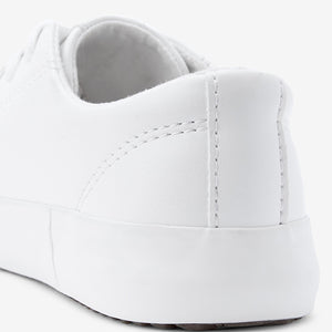White Lace-Up Shoes (Older Girls) - Allsport