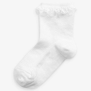 White 2 Pack Ruffle Socks - Allsport