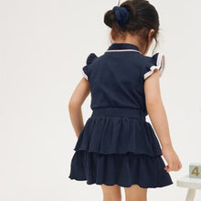 Load image into Gallery viewer, Navy Polo Top And Skirt Set (3mths-7yrs) - Allsport
