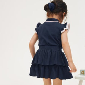 Navy Polo Top And Skirt Set (3mths-7yrs) - Allsport