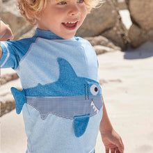 Load image into Gallery viewer, Blue 2 Piece Shark Sunsafe Set (2yrs-7yrs) - Allsport
