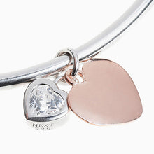 Load image into Gallery viewer, Sterling Silver Rose Gold Plated Heart Beady Bracelet
