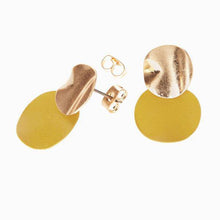 Load image into Gallery viewer, Ochre/Gold Tone Matte Stud Earrings - Allsport
