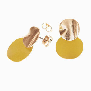 Ochre/Gold Tone Matte Stud Earrings - Allsport