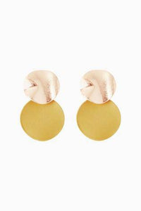 Ochre Gold Tone Matte Stud Earrings - Allsport