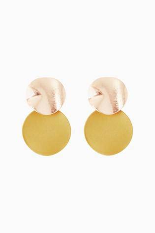 Ochre Gold Tone Matte Stud Earrings - Allsport