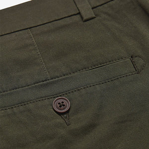 Dark Green Slim Fit Stretch Chino Shorts - Allsport