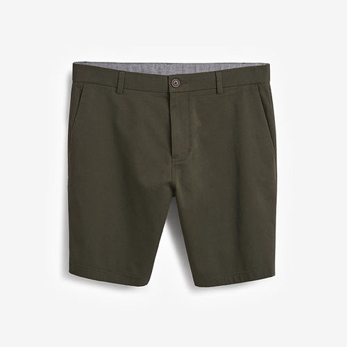 Dark Green Slim Fit Stretch Chino Shorts - Allsport