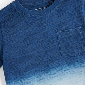 Indigo Blue Dip Dye Short Sleeve T-Shirt (3-12yrs) - Allsport