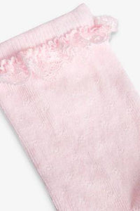Pink 2 Pack Ruffle Socks - Allsport