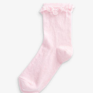 Pink 2 Pack Ruffle Socks - Allsport