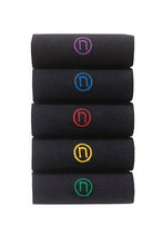 Load image into Gallery viewer, Black Multi Colour N Logo Socks Five Pack - Allsport
