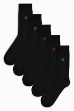 Load image into Gallery viewer, Black Multi Colour N Logo Socks Five Pack - Allsport
