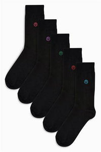 Black Multi Colour N Logo Socks Five Pack - Allsport