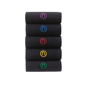 Black Rainbow N Embroidered 5 Pack Socks - Allsport
