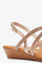 Load image into Gallery viewer, Rose Gold Forever Comfort Mini Wedge Toe Post Sandals - Allsport
