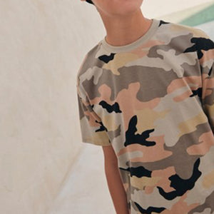 Neutral Camouflage Short Sleeve Drop Shoulder Relaxed Fit T-Shirt (3-12yrs) - Allsport