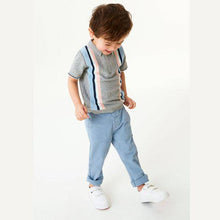 Load image into Gallery viewer, Pale Blue Stretch Chinos (3mths-6yrs) - Allsport
