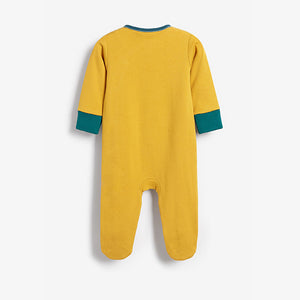 Ochre Yellow Daddy Dinosaur Single Sleepsuit (0mth-18mths)