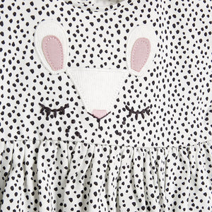 Monochrome Bunny Face Jersey Dress (0mths-18mths) - Allsport