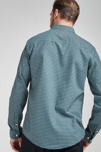 Blue Regular Fit Gingham Long Sleeve Shirt - Allsport