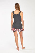Load image into Gallery viewer, Charcoal Floral Broderie Rib Short Set - Allsport
