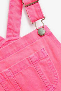 Coloured Denim Pinafore Pink Fluo - Allsport