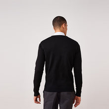 Load image into Gallery viewer, Black V-Neck Cotton Rich Jumper
