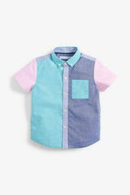 Load image into Gallery viewer, Short Sleeve Oxford Pastel Colourblock Shirt - Allsport
