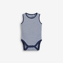 Load image into Gallery viewer, 4PK BLUE VEST BODYSUITS (0MTH-18MTHS) - Allsport
