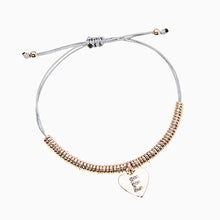 Load image into Gallery viewer, Rose Gold Tone Initial Charm Pully Bracelet
