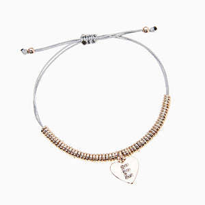 Rose Gold Tone Initial Charm Pully Bracelet