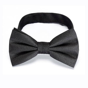 Black Plain Silk Bow Tie - Allsport
