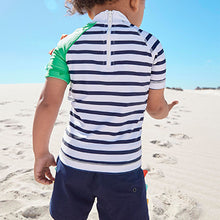 Load image into Gallery viewer, Stripy Crocodile 2 Piece Rash Vest And Shorts Set (3mths-5yrs)
